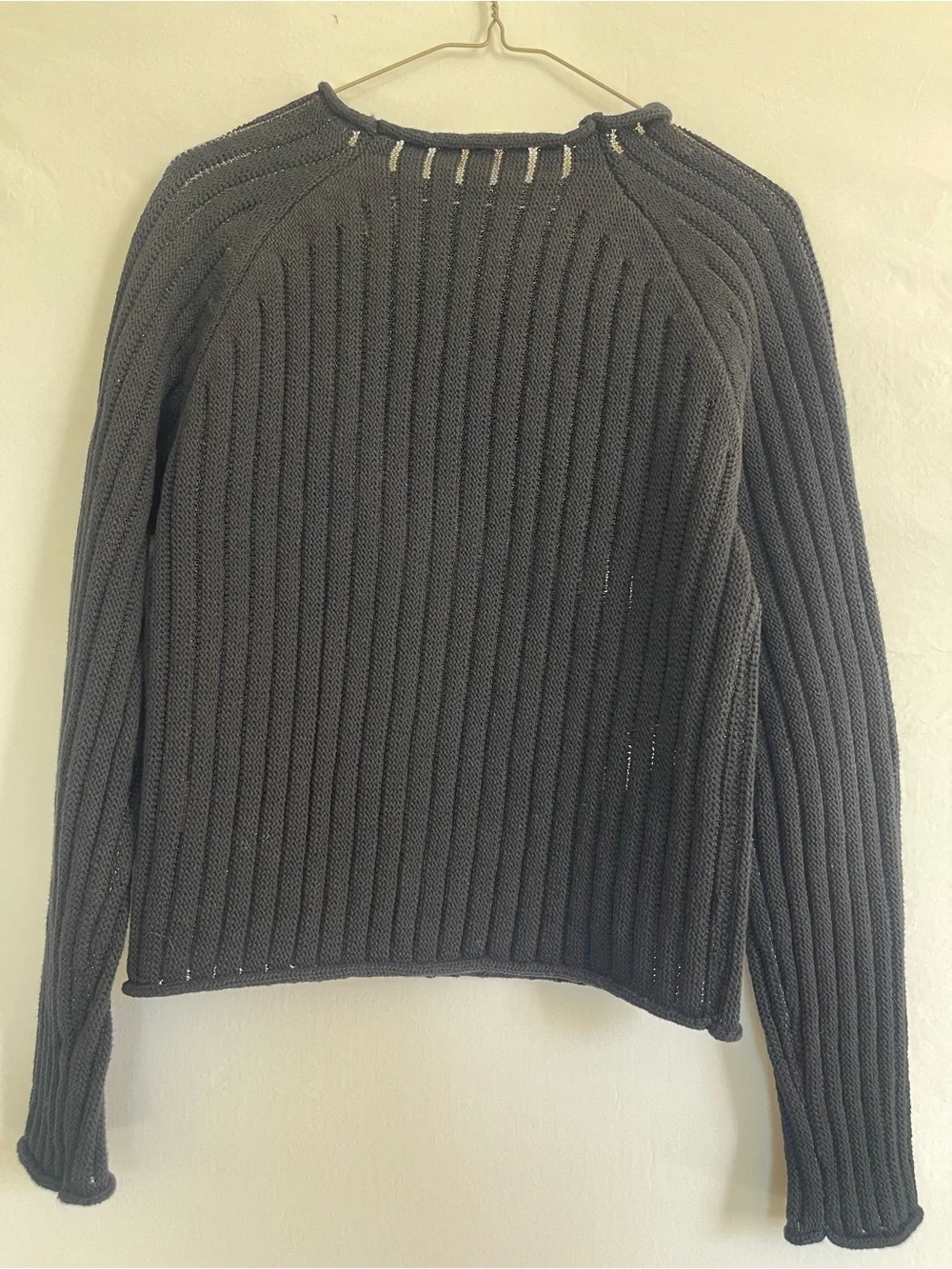 bohme‎ Black Ribbed Scoop-Neck Sweater